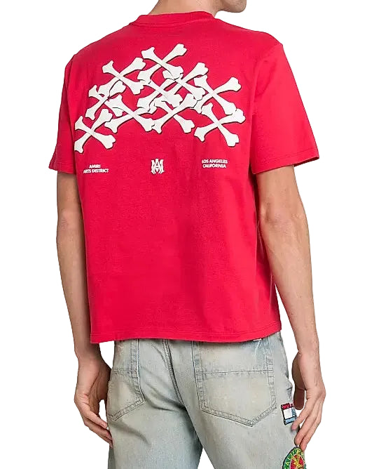 Amiri Ropa Bones Stacked Tee Red · Premium Avenue