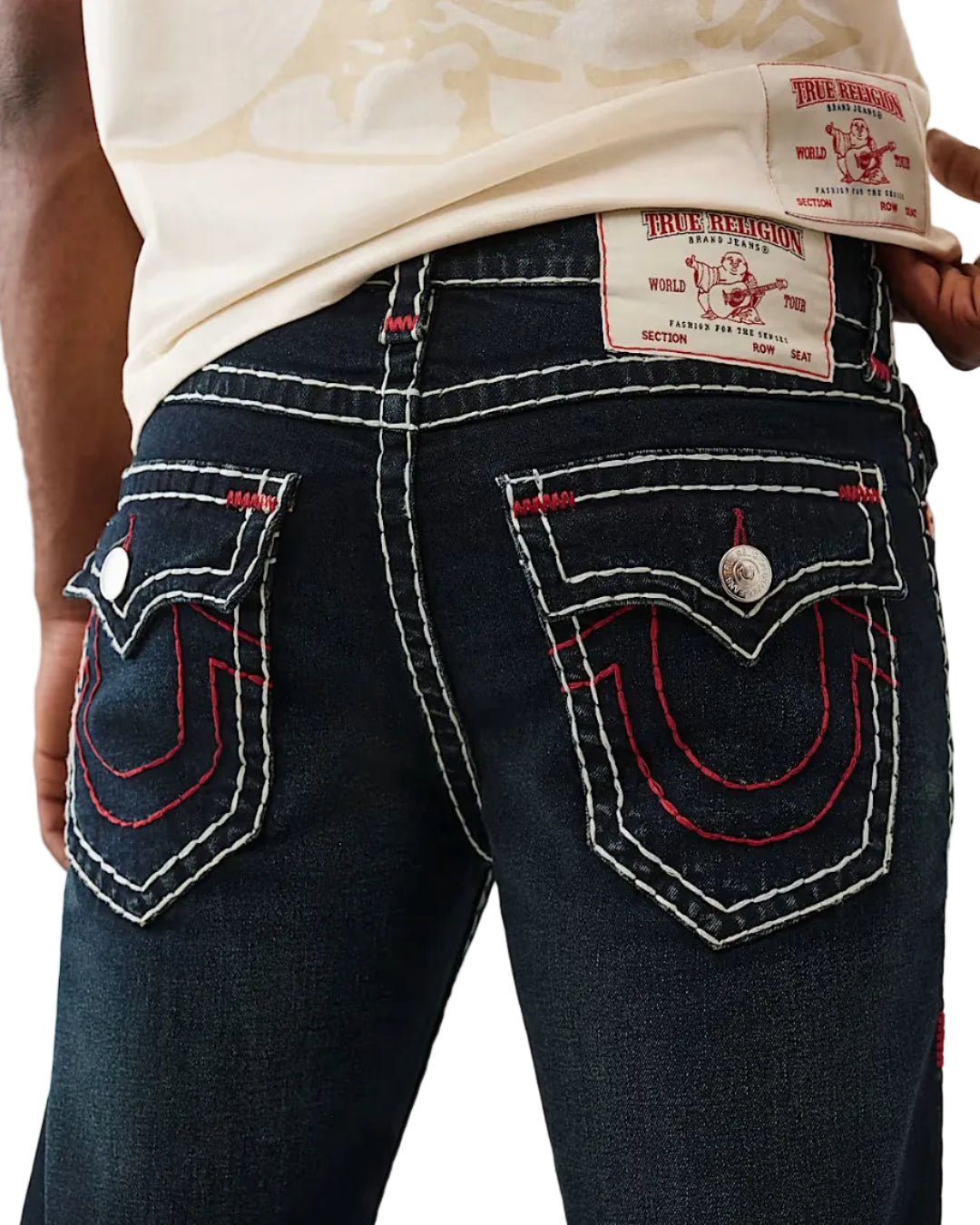 TRUE RELIGION - BILLY SUPER T FLAP MIDNIGHT SERENADE DARK WASH