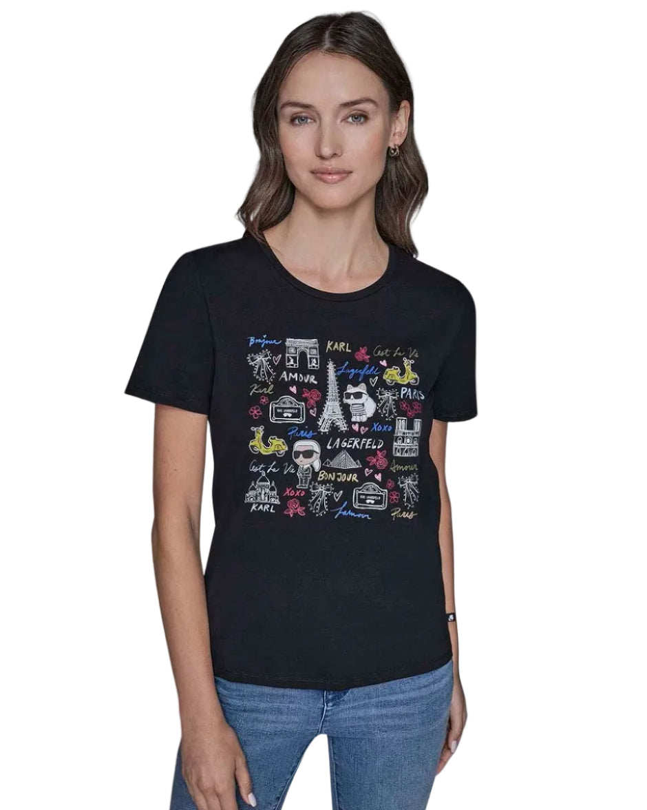 KARL LAGERFELD - WISH MSY TEE L5WHDB52 BLACK