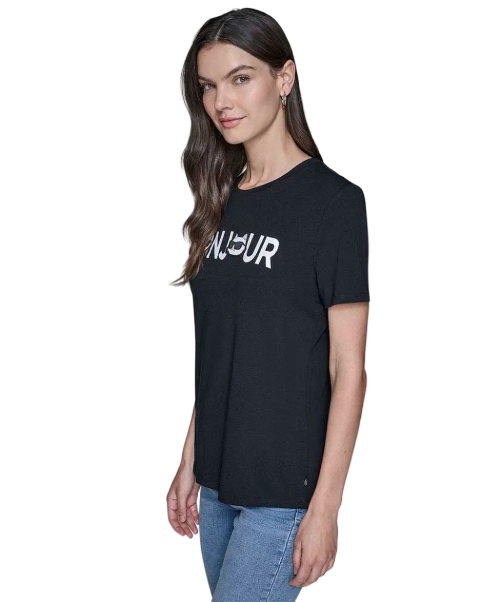 KARL LAGERFELD - BONJOUR CHARACTER TEE L5WHDC85 BLACK