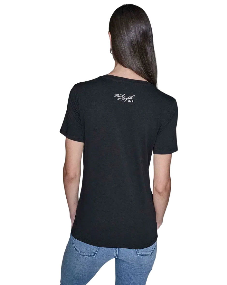 KARL LAGERFELD - BONJOUR CHARACTER TEE L5WHDC85 BLACK