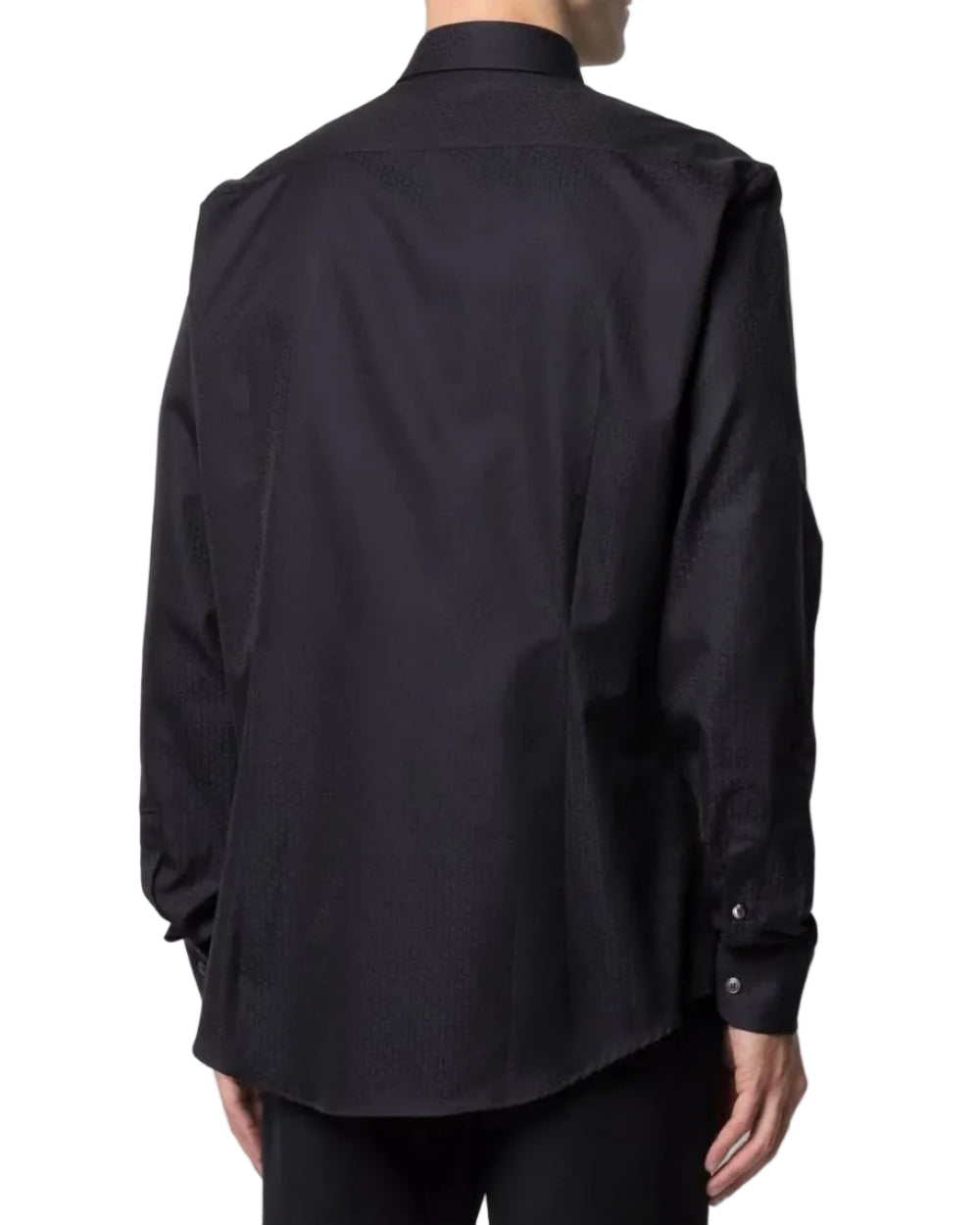 FERRAGAMO - GANCINI JACQUARD PRINT SHIRT DARK BLUE
