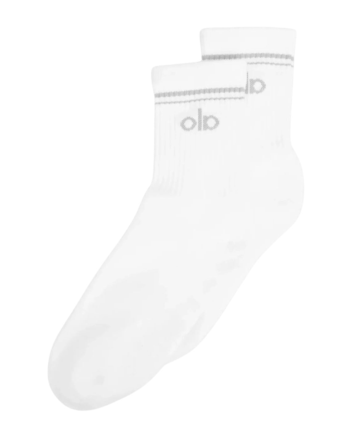 Alo Ropa Half Crew Sock White/Titanium · Premium Avenue