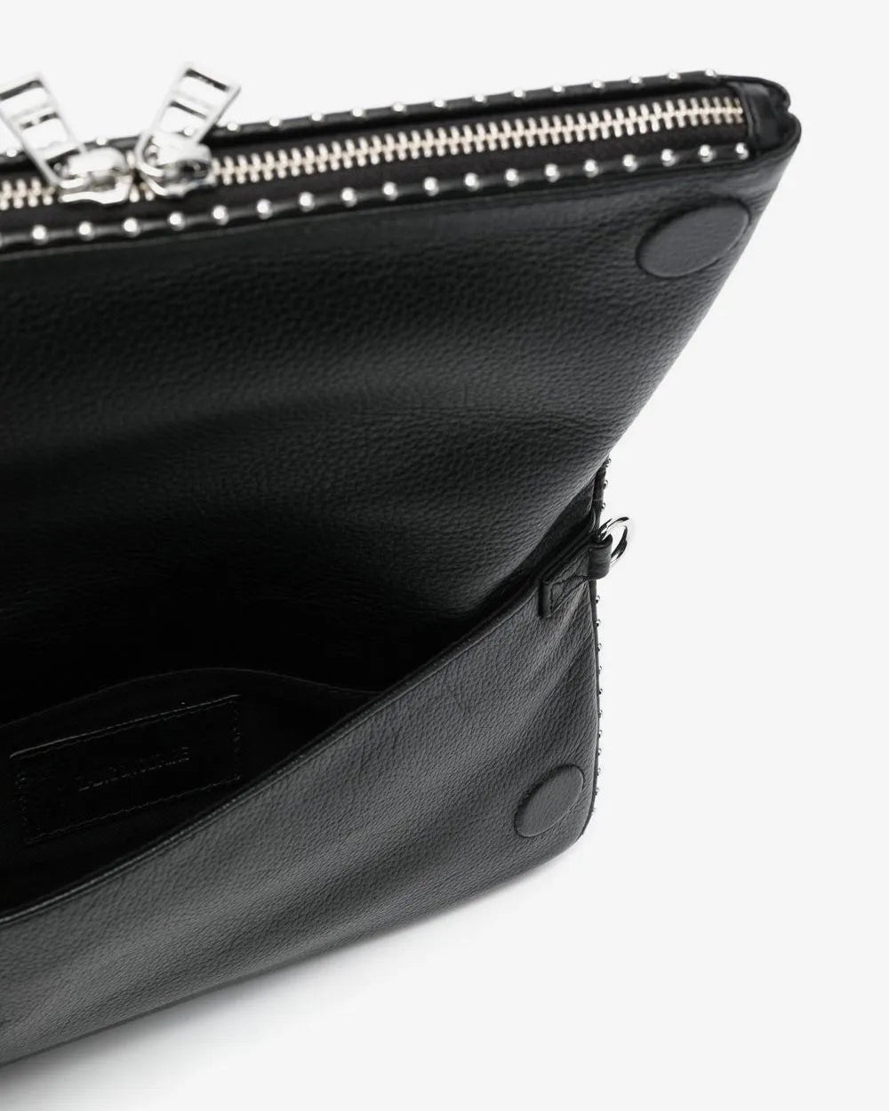 ZADIG & VOLTAIRE - ROCK GRAINED LEATHER STUDS BLACK