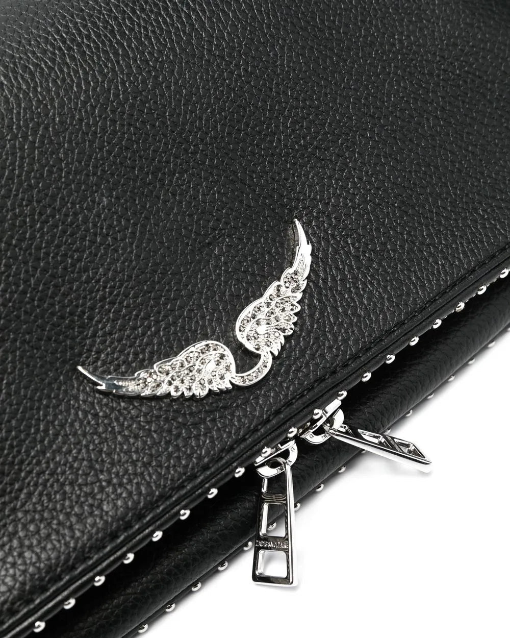 ZADIG & VOLTAIRE - ROCK GRAINED LEATHER STUDS BLACK