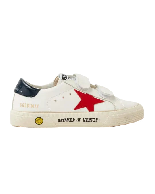 GOLDEN GOOSE - MAY SCHOOL WHITE/RED/NIGHT BLUE