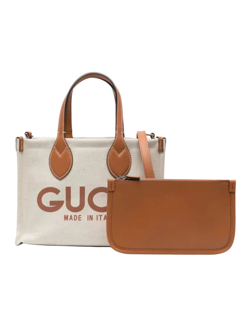 GUCCI - TOTE LOGO PRINT MEDIUM BEIGE