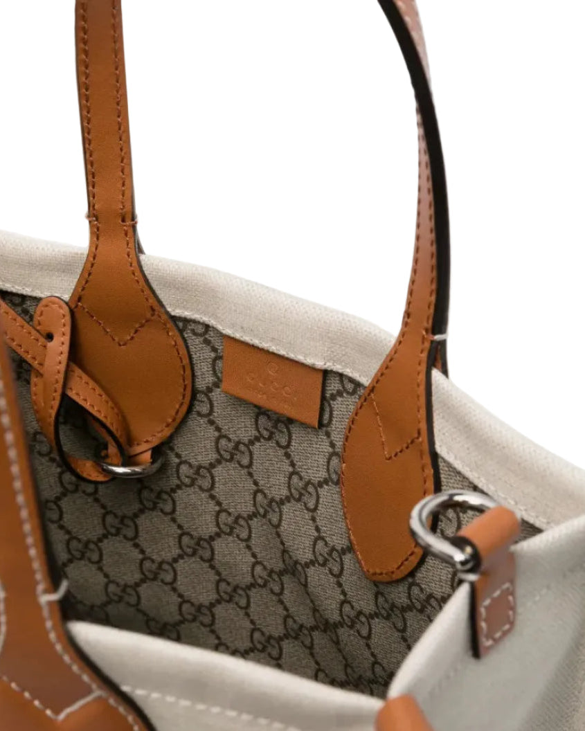 GUCCI - TOTE LOGO PRINT MEDIUM BEIGE