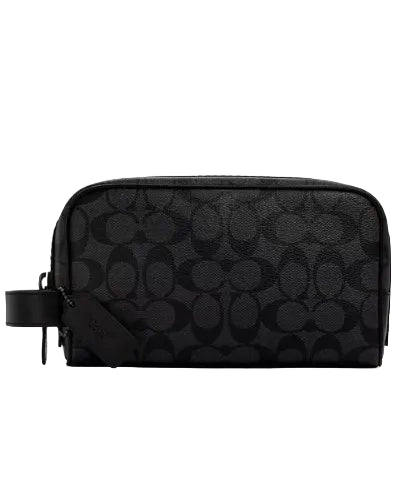 COACH - SMALL TRAVEL KIT SIGNATURE QB / CHARCOAL / BLACK