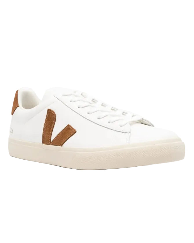 VEJA - CAMPO LEATHER (WOMEN) WHITE/COGNAC