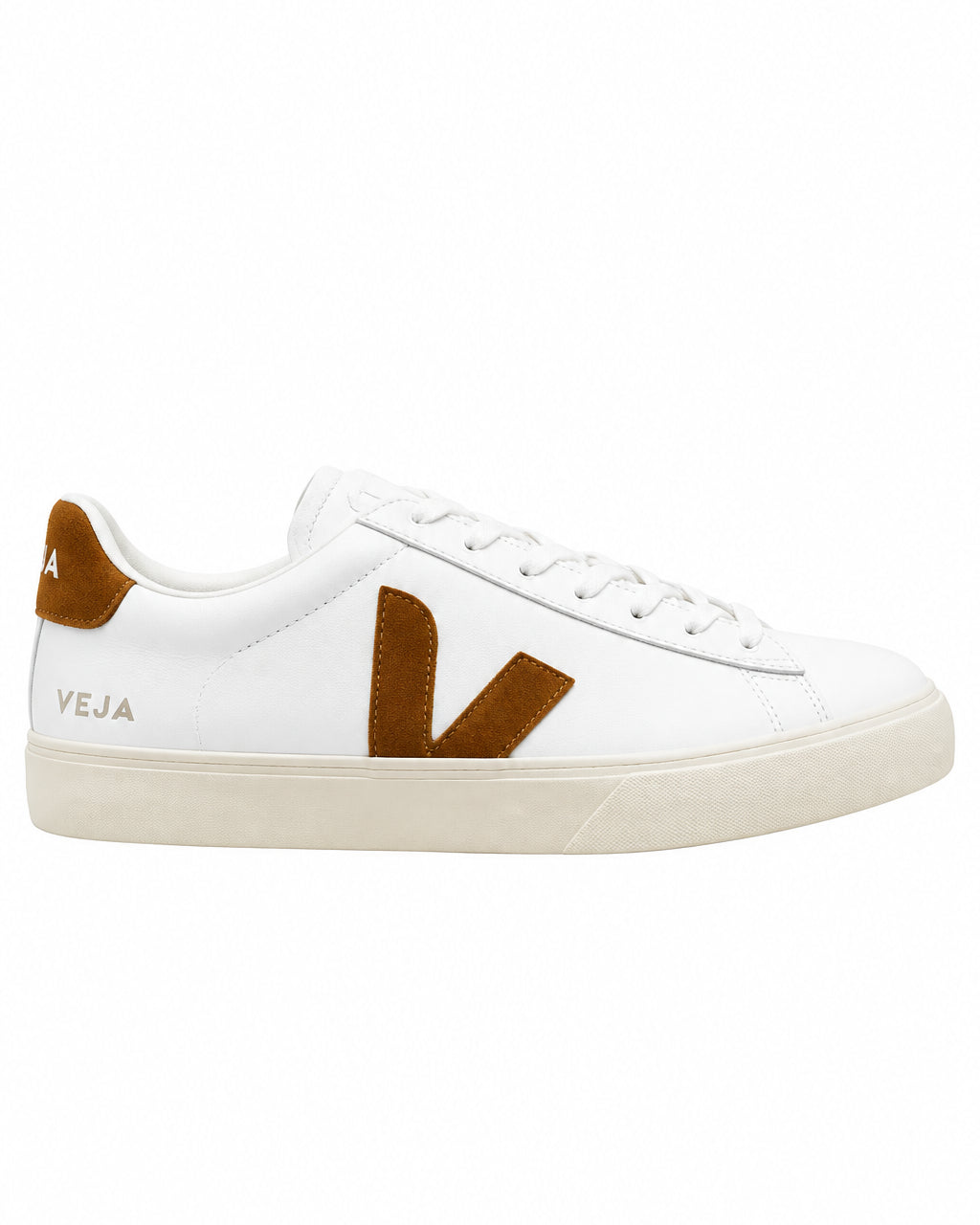VEJA - CAMPO LEATHER (WOMEN) WHITE/COGNAC