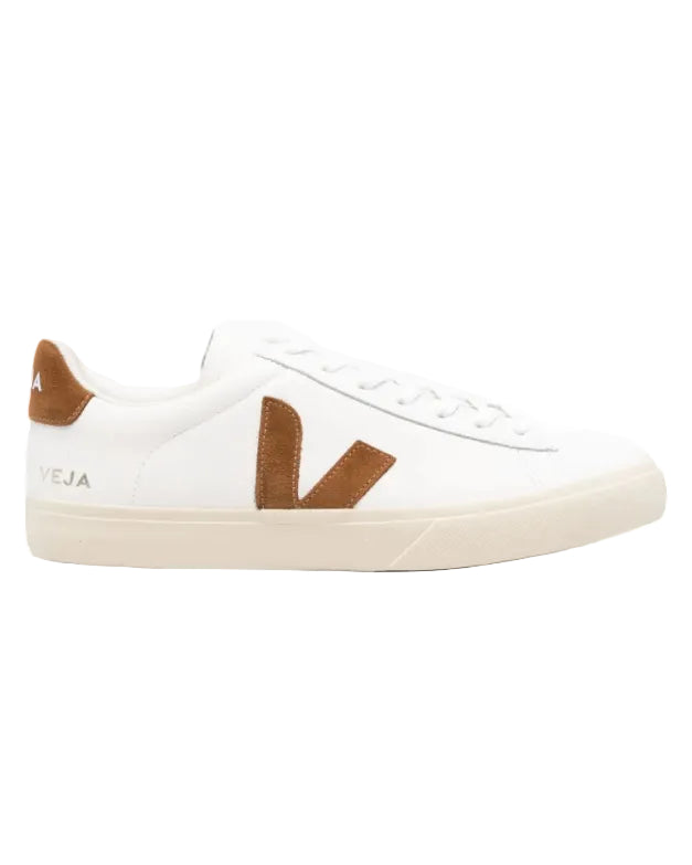 VEJA - CAMPO LEATHER (MEN) WHITE/COGNAC