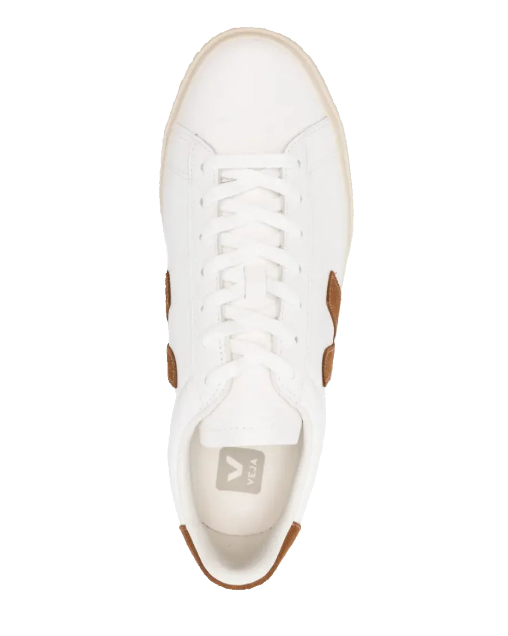 VEJA - CAMPO LEATHER (WOMEN) WHITE/COGNAC
