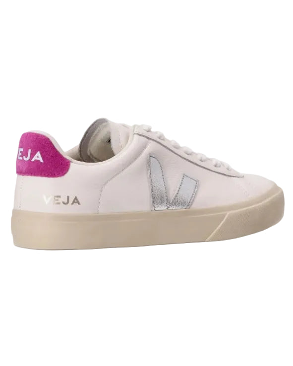 VEJA - CAMPO LEATHER WHITE/SILVER/ULTRAVIOLET