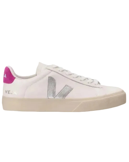 VEJA - CAMPO LEATHER WHITE/SILVER/ULTRAVIOLET