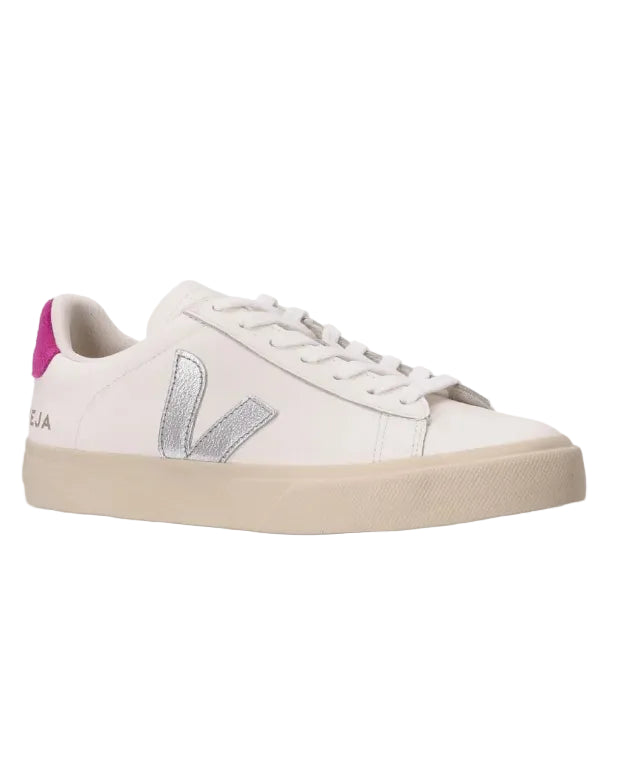 VEJA - CAMPO LEATHER WHITE/SILVER/ULTRAVIOLET