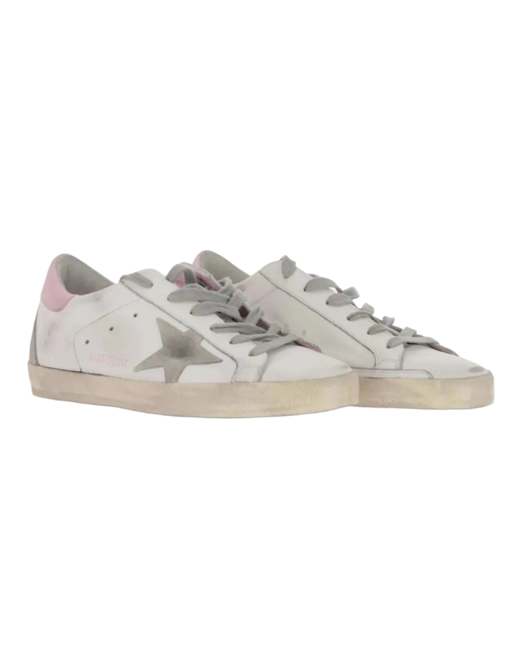 GOLDEN GOOSE - SUPER STAR CLASSIC WITH SPUR WHITE/ICE/LIGHT PINK