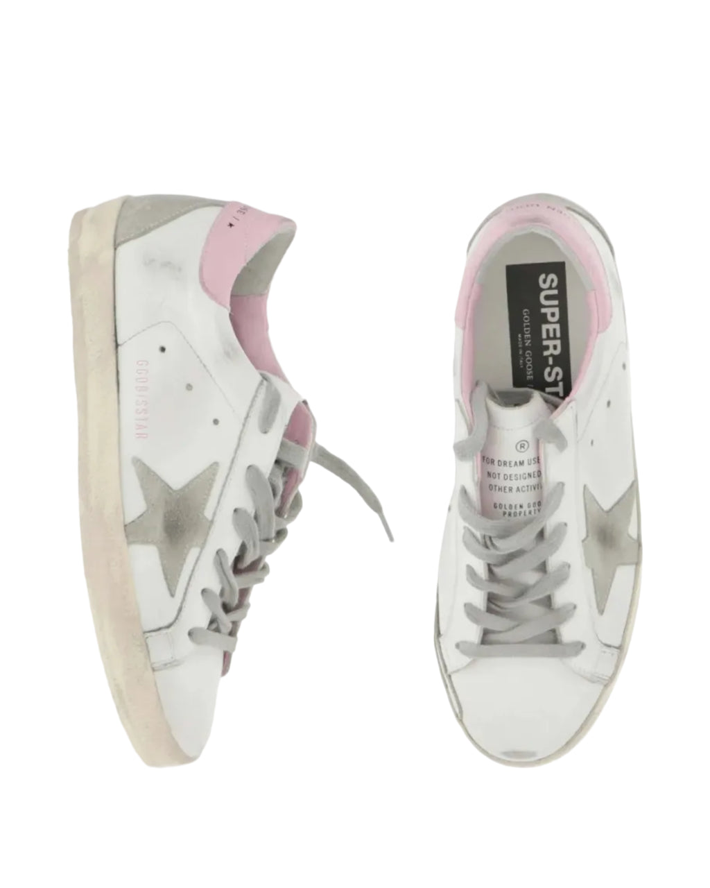 GOLDEN GOOSE - SUPER STAR CLASSIC WITH SPUR WHITE/ICE/LIGHT PINK