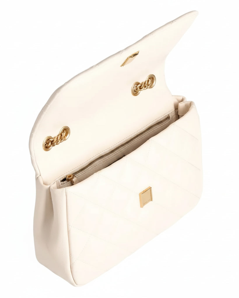 TORY BURCH - WILLA GLAZED SHOULDER BAG WHITE