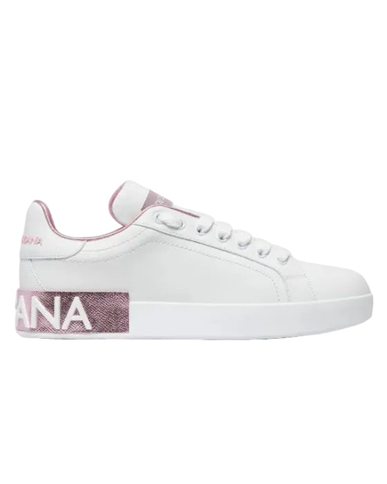 DOLCE & GABBANA - SNEAKER BASSA WHITE/PINK