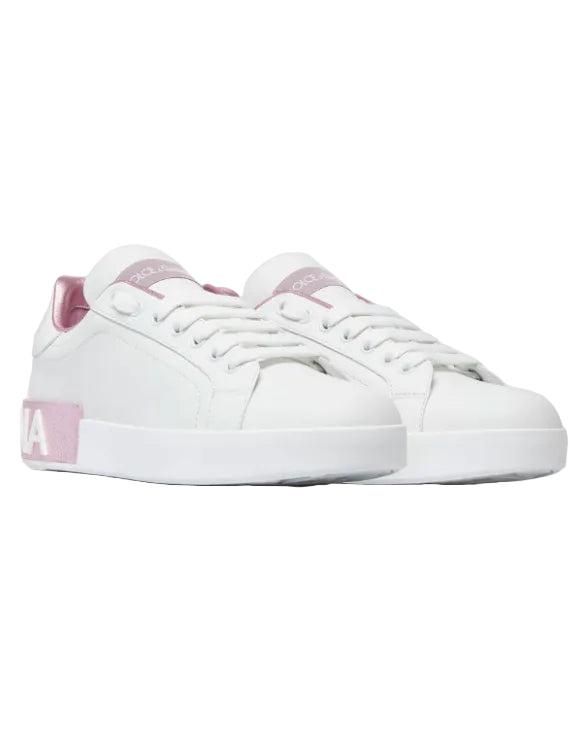 DOLCE & GABBANA - SNEAKER BASSA WHITE/PINK