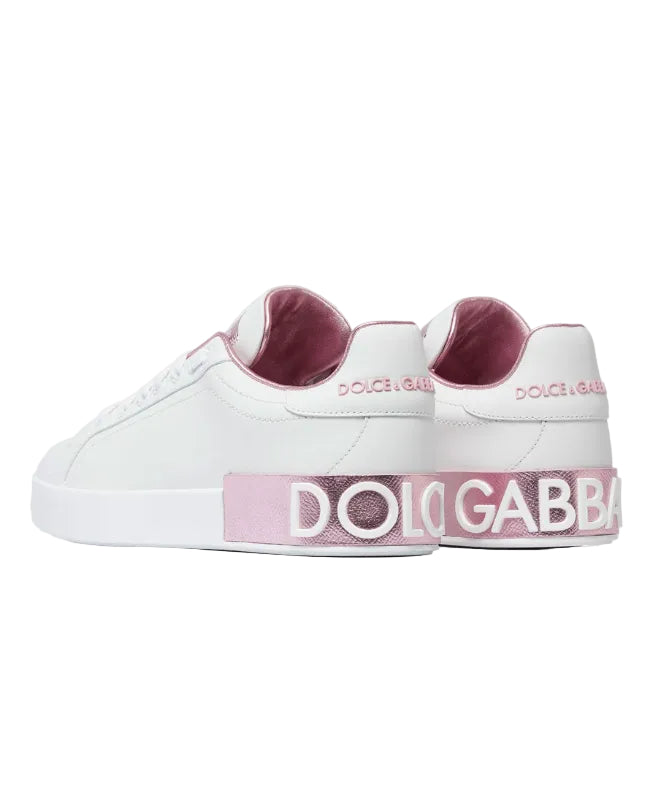 DOLCE & GABBANA - SNEAKER BASSA WHITE/PINK