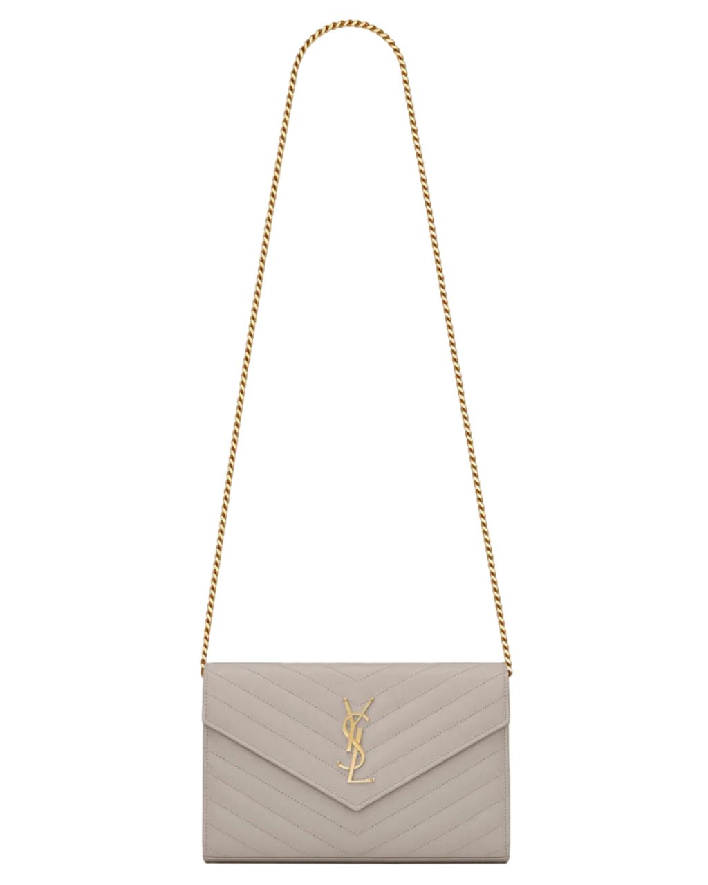 YVES SAINT LAURENT - CASSANDRE ENVELOPE CHAIN WALLET WHITE