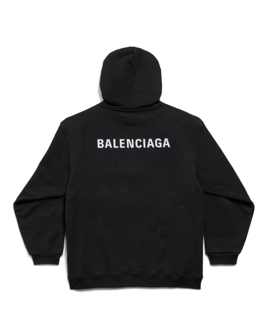 BALENCIAGA - HOODIE PRINT BAL BACK MOOL BCLETTE BLACK/WHITE
