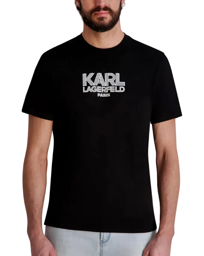 KARL LAGERFELD - LOGO KL BLACK TEE BLACK