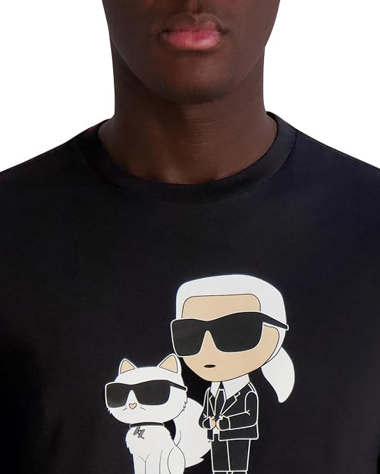 KARL LAGERFELD - CHOUPETTE PRINT LOGO TEE BLACK