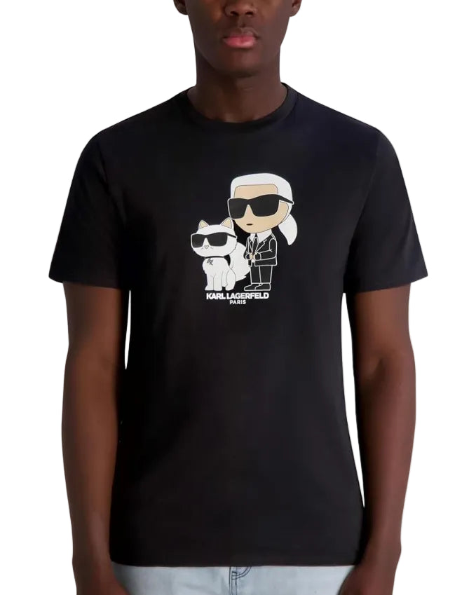 KARL LAGERFELD - CHOUPETTE PRINT LOGO TEE BLACK