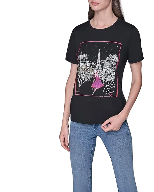 KARL LAGERFELD - HOLIDAYS IN PARIS TEE L5WHCA71 BLACK