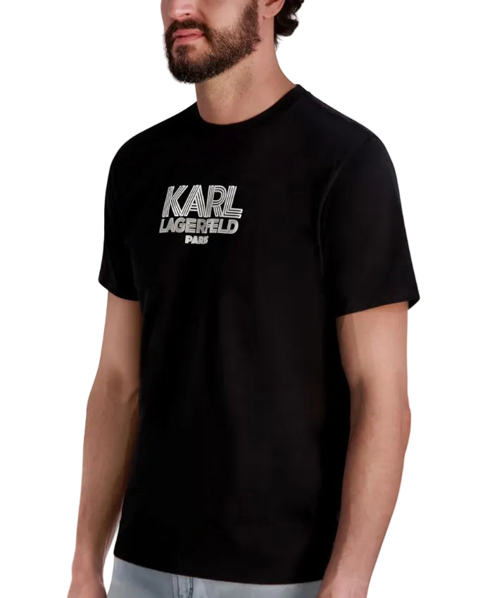 KARL LAGERFELD - LOGO KL BLACK TEE BLACK