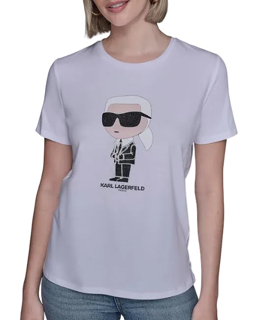 KARL LAGERFELD - IKONIK CHARACTER GRAPHIC TEE L5WHCA45 WHITE
