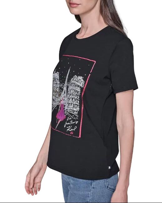 KARL LAGERFELD - HOLIDAYS IN PARIS TEE L5WHCA71 BLACK