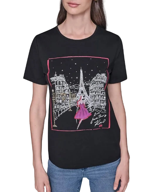 KARL LAGERFELD - HOLIDAYS IN PARIS TEE L5WHCA71 BLACK