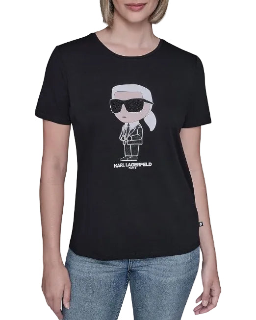 KARL LAGERFELD - IKONIK CHARACTER GRAPHIC TEE L5WHCA45 BLACK