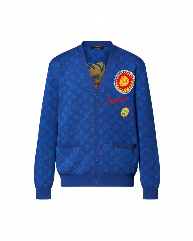 Louis Vuitton Ropa Mng Faces Knitted Cardigan Blue · Premium Avenue