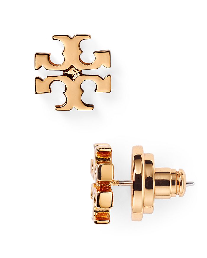 TORY BURCH - SMALL LOGO STUD ROSE GOLD