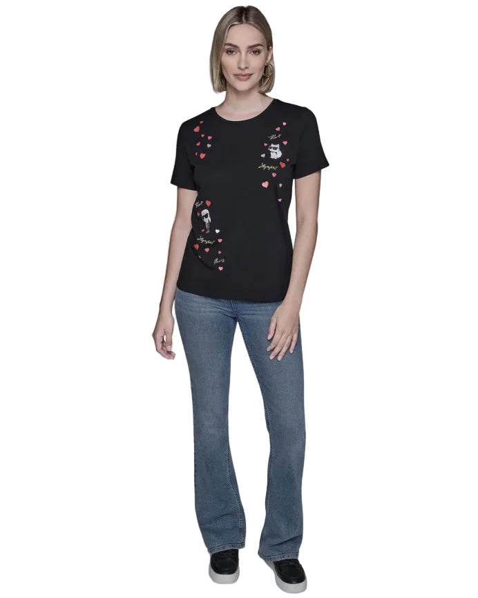 KARL LAGERFELD - CATE PINS TEE L5WHB015 BLACK