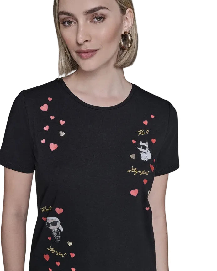 KARL LAGERFELD - CATE PINS TEE L5WHB015 BLACK