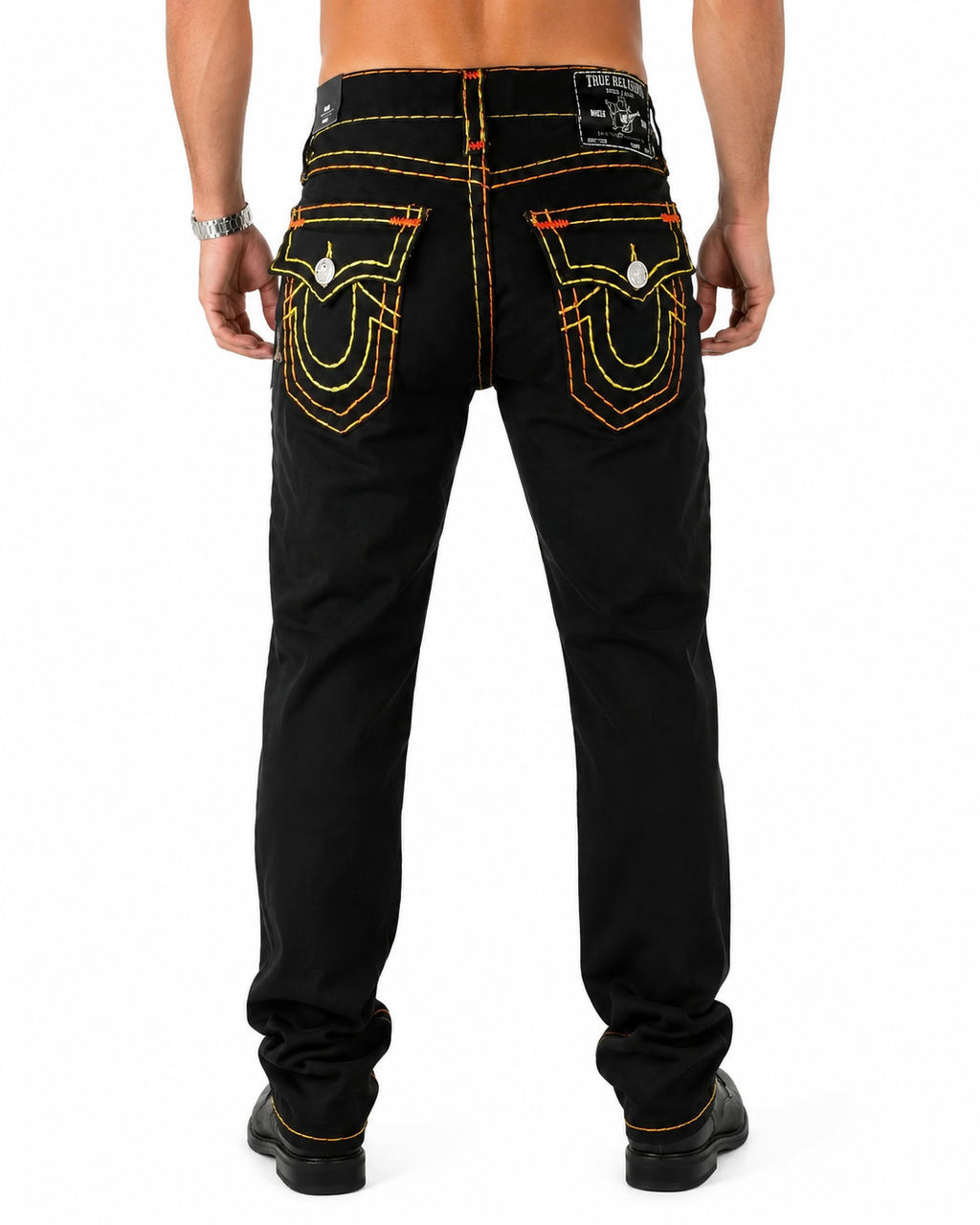 TRUE RELIGION - RICKY SUPER T FLAP 107917 BLACK RINSE