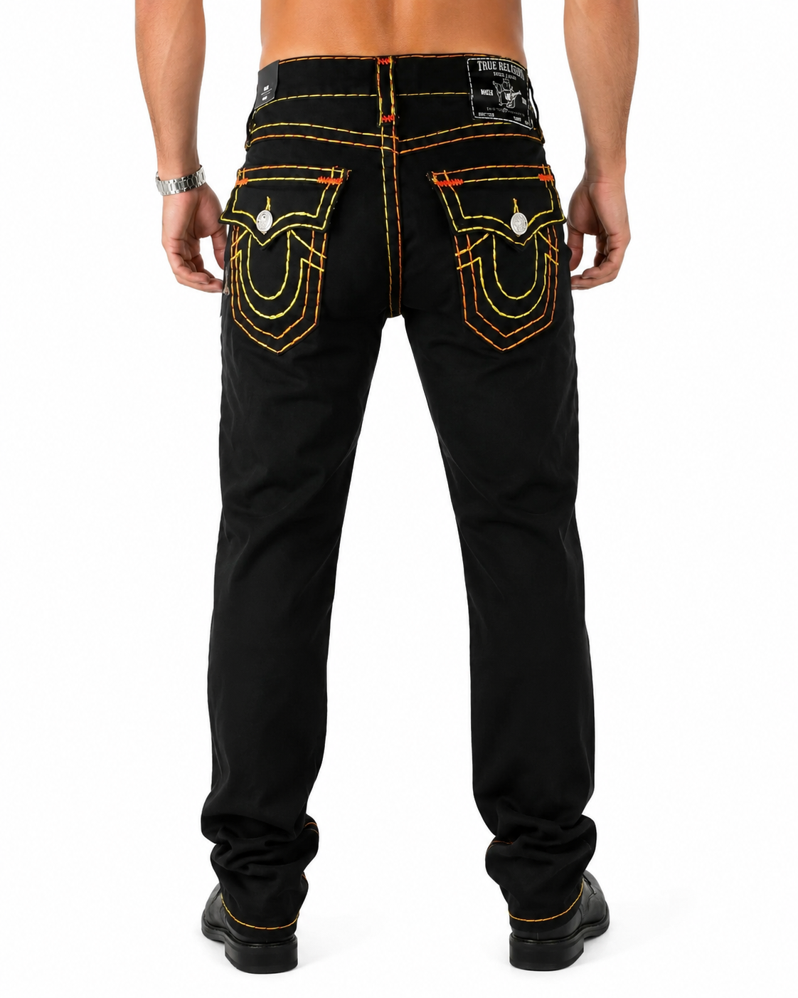 TRUE RELIGION - RICKY SUPER T FLAP 107917 BLACK RINSE