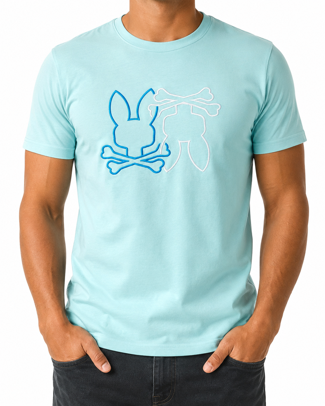 PSYCHO BUNNY - WINTON EMBROIRED TEE WATER BALLET