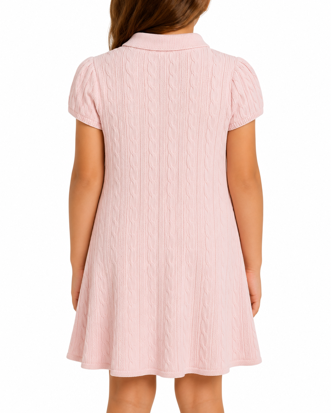 POLO - CABLE KNIT DRESS PINK