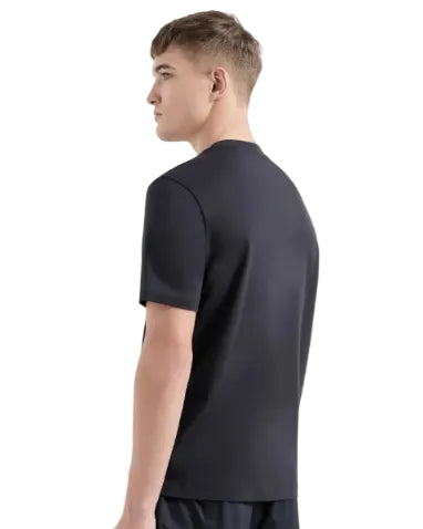 ARMANI EXCHANGE - WHITE LINES AND LOGO TEE BLACK