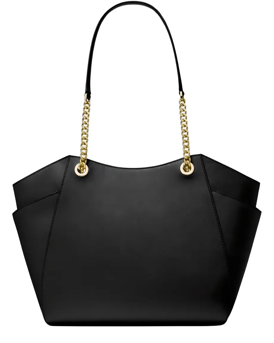 MICHAEL KORS - LG CHAIN SHLDR TOTE LEATHER BLACK