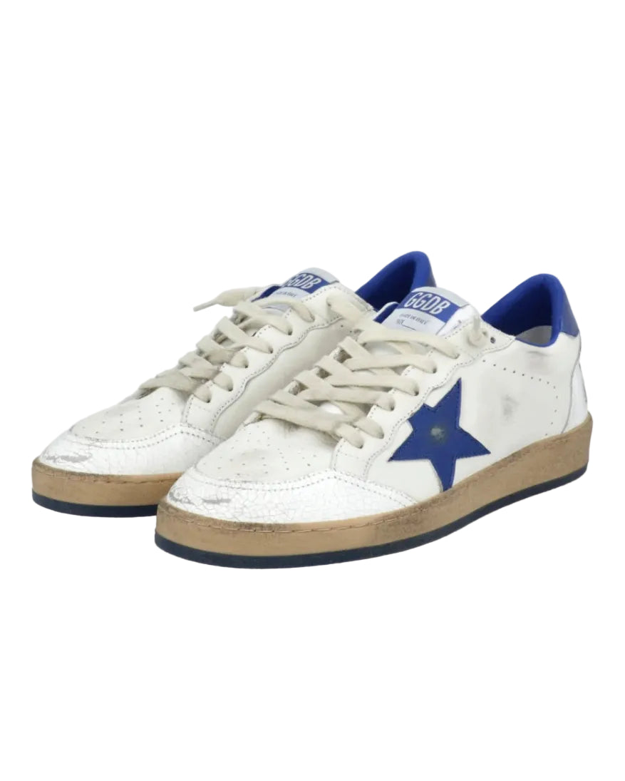 GOLDEN GOOSE - BALL STAR WHITE/BLUETTE