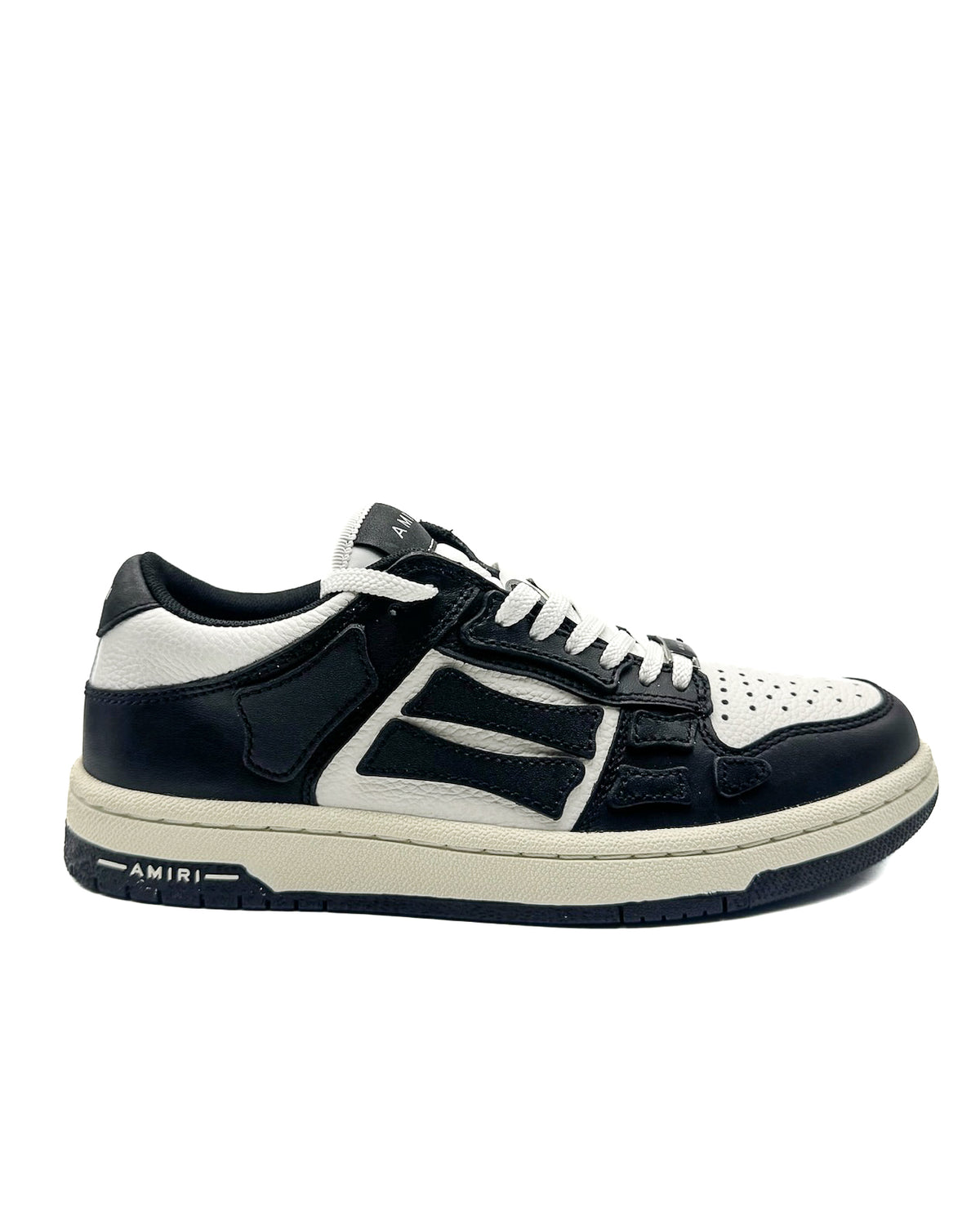 Amiri Calzado Skel Top Low Black/White · Premium Avenue