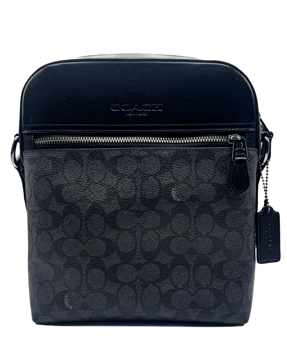 Coach Bolsa Houston Flt Sig Charcoal Black · Premium Avenue